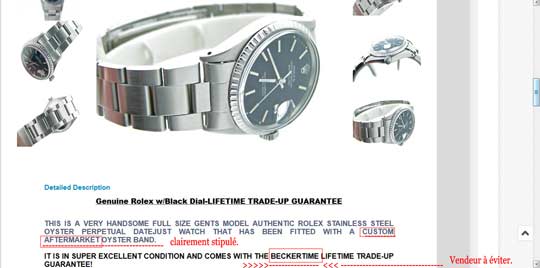 exemple annonce avec bracelet non original.