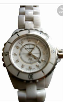 J12 Céramique Blanche Index diamants